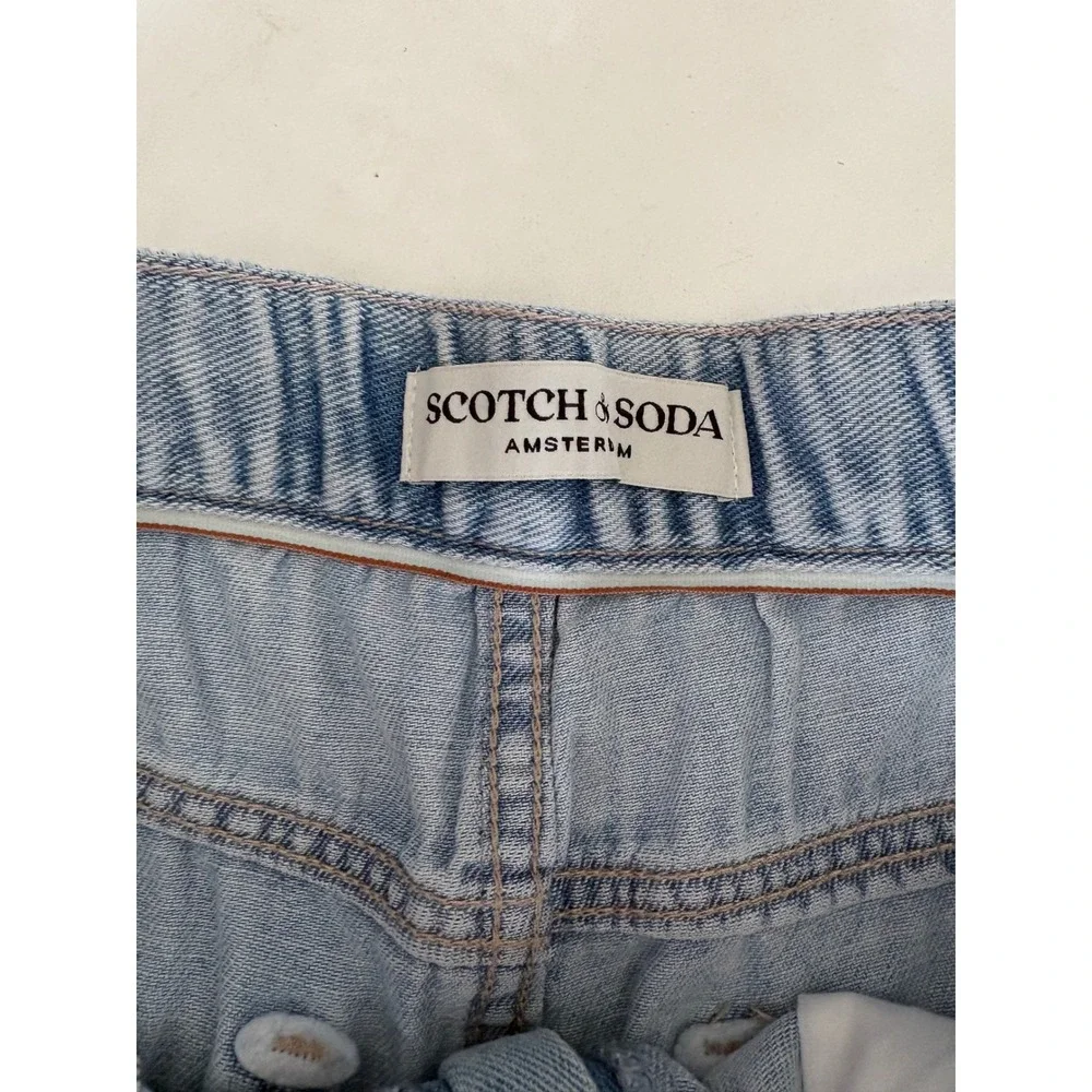 Scotch & Soda Chelsea Hotel Wide Leg Pleated Jeans Light Indigo 26
